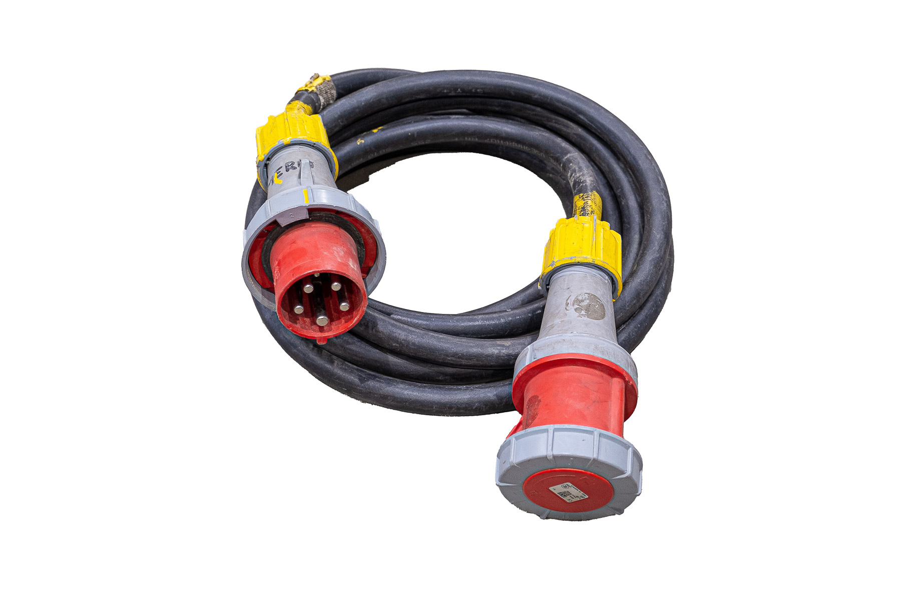 Krachtstroomkabel; 410 V / 5 mtr 5x10 mm&sup2; 63 A stekkers; voor ongeveer 60 A