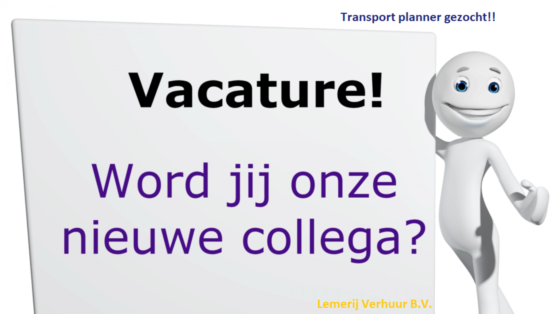 Vacature : TRANSPORT PLANNER